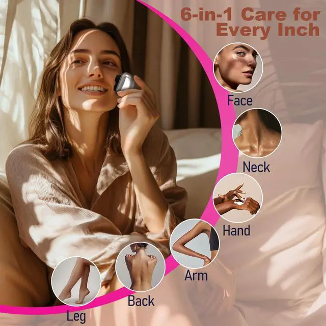 Alt view image 2 of 7 - Facial Hair Removal for Women, 3D Floating Blade Rotary Razor, Wet/Dry Electric Shaver, Portable & USB Rechargeable Epilator Hair Remover for Face, Upper Lip, Chin, Arms & Legs (Silver)