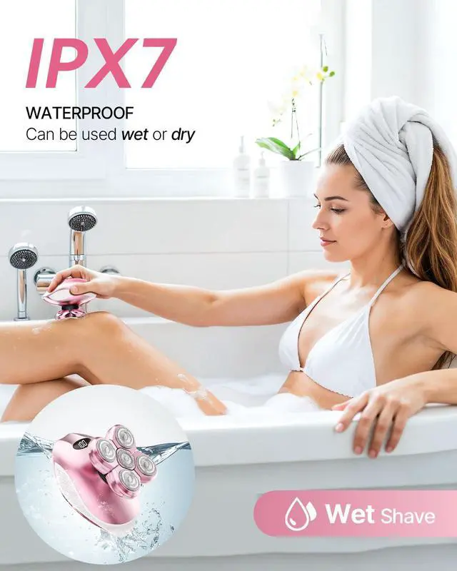 Alt view image 6 of 7 - Electric Razors for Women, 5-in-1 Rechargeable Body Shaver - Waterproof Wet Dry Hair Remover - Trimmer for Lady Face Underarms Legs