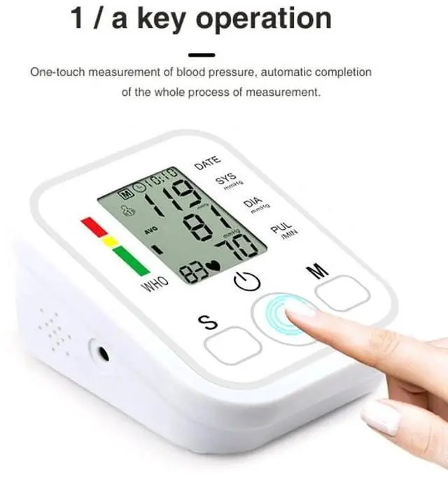 Alt view image 3 of 6 - Blood Pressure Monitor Upper Arm Automatic Digital BP Monitor Adjustable Large Cuff, Monitoring Meter for Home Use