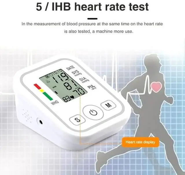 Alt view image 5 of 6 - Blood Pressure Monitor Upper Arm Automatic Digital BP Monitor Adjustable Large Cuff, Monitoring Meter for Home Use