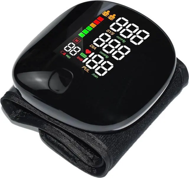 Main image of Wrist Blood Pressure Monitor LED Display, Touch Screen Wrist Blood Pressure Cuff 99x2 Reading Memory Wrist Bp Monitor with Carrying Case(Black)