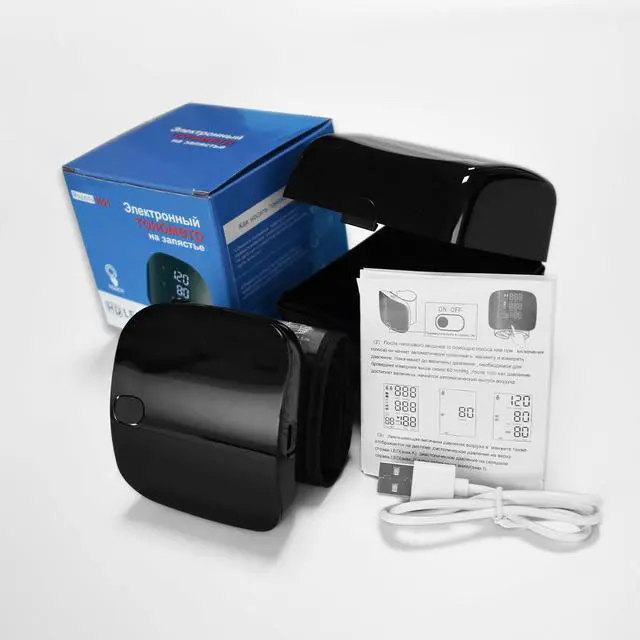 Alt view image 4 of 7 - Wrist Blood Pressure Monitor LED Display, Touch Screen Wrist Blood Pressure Cuff 99x2 Reading Memory Wrist Bp Monitor with Carrying Case(Black)