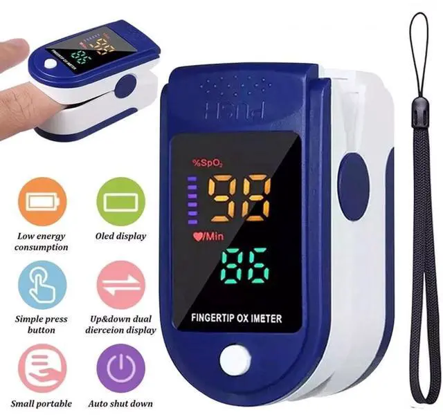 Main image of Fingertip Pulse Oximeter,Blood Oxygen SpO2 Sports and Aviation Fingertip Monitor,Pediatric Pulse Oximeter with Lanyard