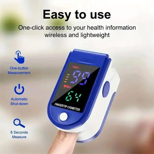 Alt view image 5 of 7 - Fingertip Pulse Oximeter,Blood Oxygen SpO2 Sports and Aviation Fingertip Monitor,Pediatric Pulse Oximeter with Lanyard