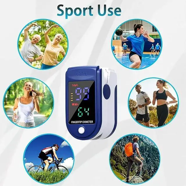 Alt view image 6 of 7 - Fingertip Pulse Oximeter,Blood Oxygen Saturation Monitor (SpO2) with Pulse Rate Measurements and Pulse Bar Graph,Portable Digital Reading LED 4 Colors Display