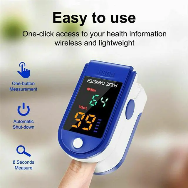 Alt view image 2 of 7 - Finger Tip Pulse Oximeter, SpO2 Heart Rate Pulse Oximeter Monitor Blood Oxygen Saturation, LK87