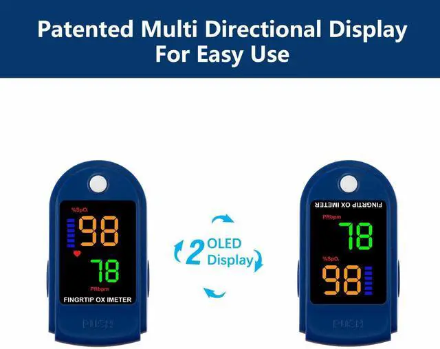 Alt view image 6 of 7 - Finger Tip Pulse Oximeter, SpO2 Heart Rate Pulse Oximeter Monitor Blood Oxygen Saturation, LK87