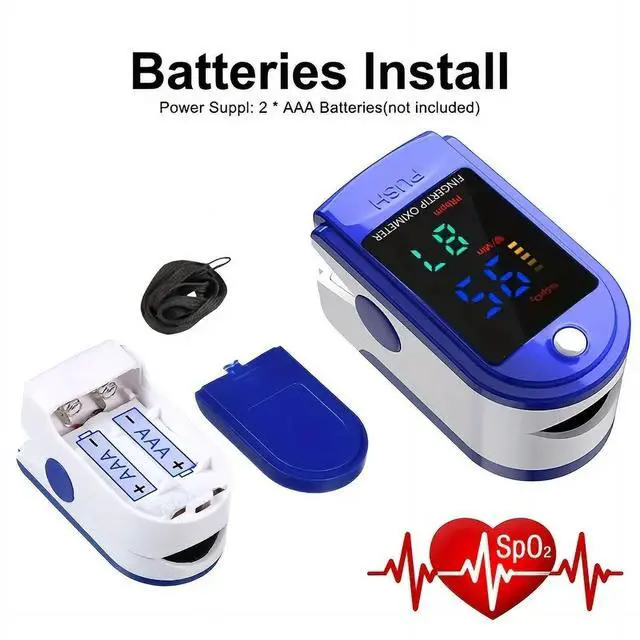 Alt view image 5 of 7 - Fingertip Pulse Oximeter,Blood Oxygen Saturation Monitor (SpO2) with Pulse Rate Measurements and Pulse Bar Graph,Portable Digital Reading LED 4 Colors Display