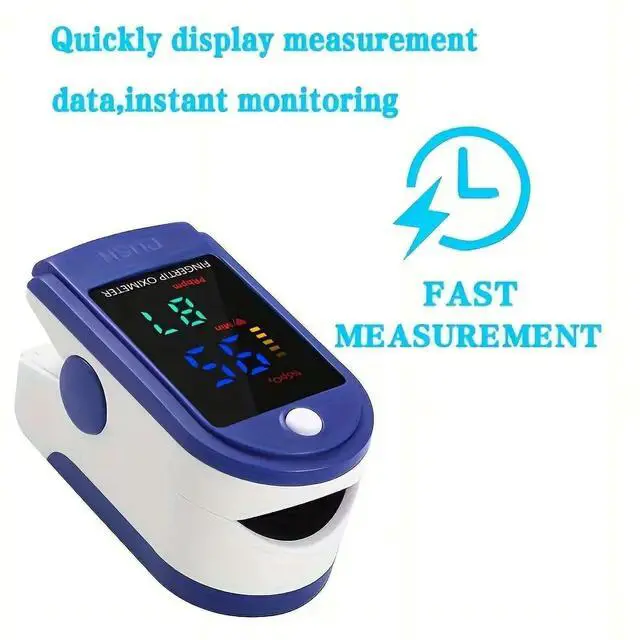 Alt view image 6 of 7 - Fingertip Pulse Oximeter,Blood Oxygen Saturation Monitor (SpO2) with Pulse Rate Measurements and Pulse Bar Graph,Portable Digital Reading LED 4 Colors Display