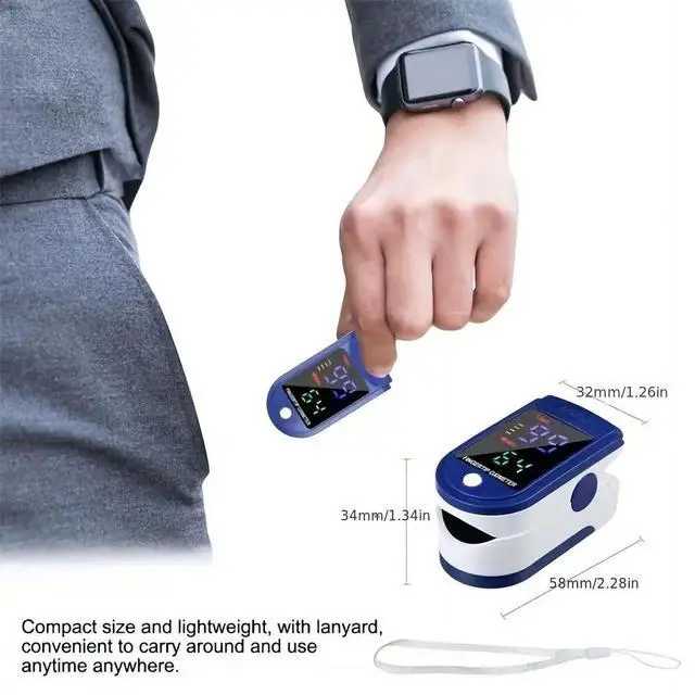 Alt view image 7 of 7 - Fingertip Pulse Oximeter,Blood Oxygen Saturation Monitor (SpO2) with Pulse Rate Measurements and Pulse Bar Graph,Portable Digital Reading LED 4 Colors Display