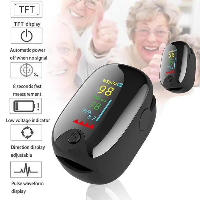 Alt view image 6 of 7 - Finger Pulse Oximeter, Oxygen Meter Finger Pulse Oximeter, Blood Oxygen Saturation with Pulse Monitor, Accurate Fast Spo2 Reading for Home, Outdoor Sports Wide Use