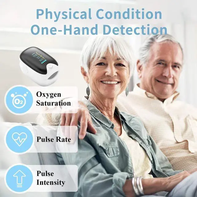 Alt view image 3 of 7 - Finger Pulse Oximeter with TFT LCD Display,Pulse Oximeter,Pulse Oximeter Fingertip,Blood Oxygen Saturation Monitor Finger for Adult Child with Lanyard