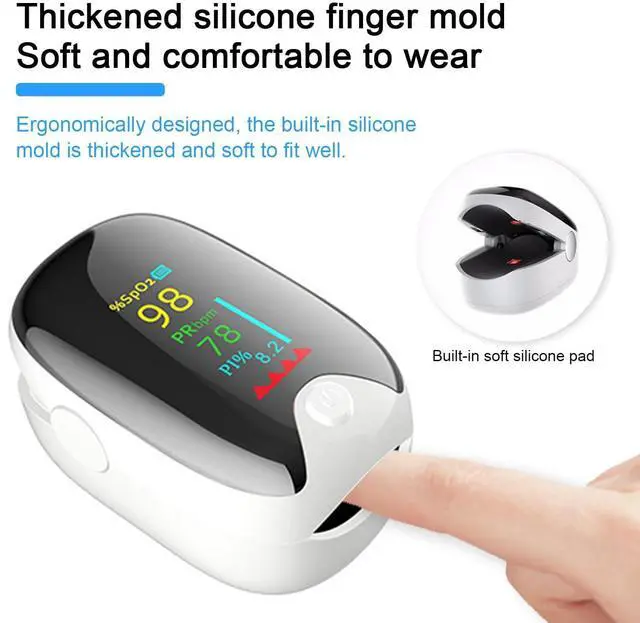 Alt view image 5 of 7 - Finger Pulse Oximeter with TFT LCD Display,Pulse Oximeter,Pulse Oximeter Fingertip,Blood Oxygen Saturation Monitor Finger for Adult Child with Lanyard