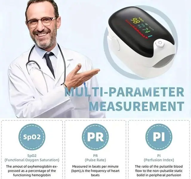 Alt view image 7 of 7 - Finger Pulse Oximeter with TFT LCD Display,Pulse Oximeter,Pulse Oximeter Fingertip,Blood Oxygen Saturation Monitor Finger for Adult Child with Lanyard