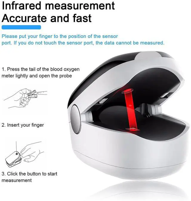 Alt view image 6 of 7 - Finger Pulse Oximeter with TFT LCD Display,Pulse Oximeter,Pulse Oximeter Fingertip,Blood Oxygen Saturation Monitor Finger for Adult Child with Lanyard