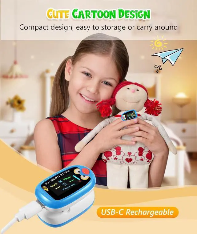 Alt view image 4 of 7 - Rechargeable Fingertip Pulse Oximeter,Blood Oxygen Saturation Monitor use for PR and SPo2