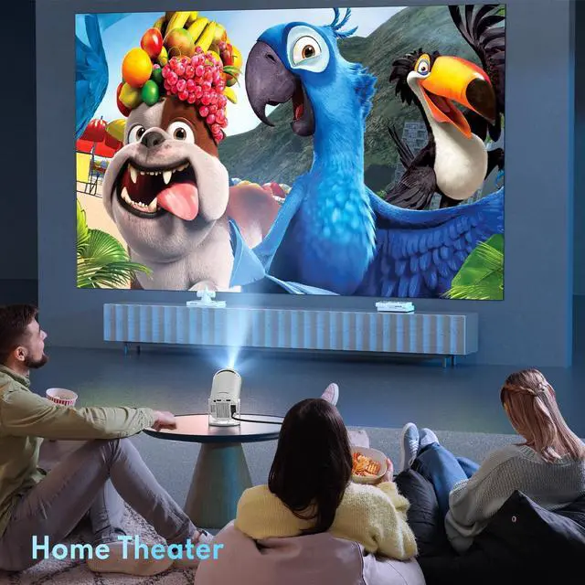 Alt view image 2 of 7 - Projector 4K 1080P Support, Mini Projector Smart for Movie Projection Compatible with Phone- White