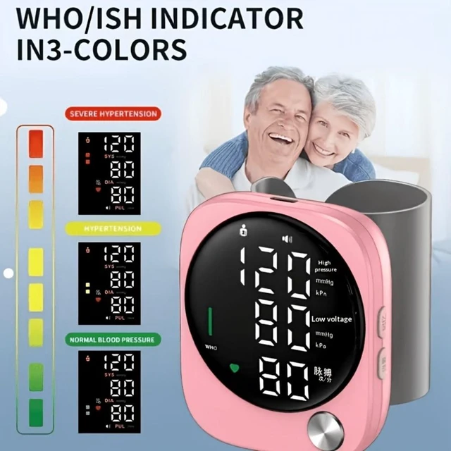 Alt view image 2 of 5 - Automatic Wrist Blood Pressure Monitor Large LCD Display with Voice Alerts, USB Rechargeable, Irregular Heartbeat & Pulse Detection, Adjustable Cuff for Seniors, Ideal Gift for Parents 2 modes