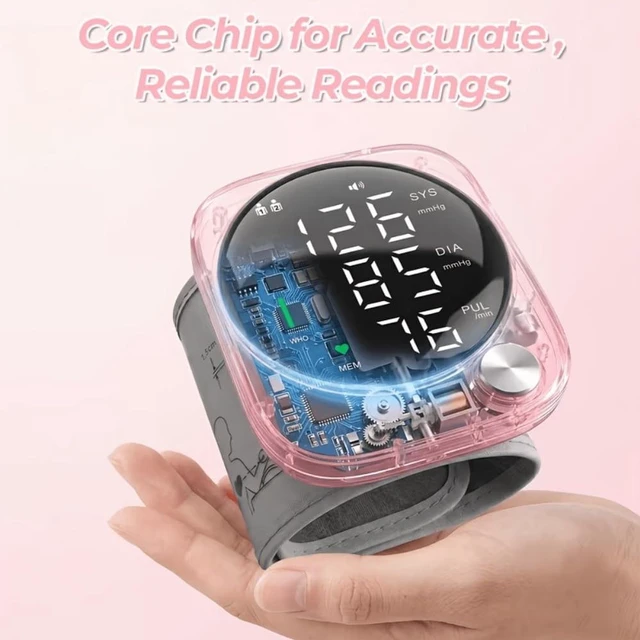 Alt view image 3 of 5 - Automatic Wrist Blood Pressure Monitor Large LCD Display with Voice Alerts, USB Rechargeable, Irregular Heartbeat & Pulse Detection, Adjustable Cuff for Seniors, Ideal Gift for Parents 2 modes