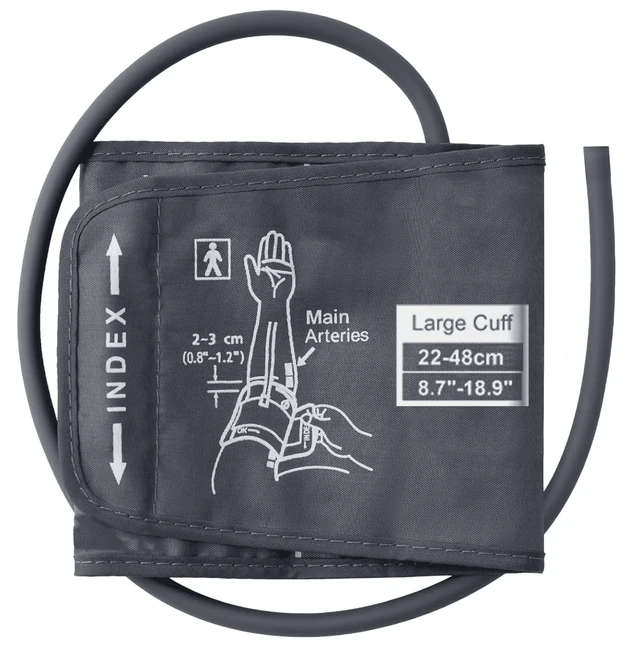 Alt view image 4 of 7 - Large Blood Pressure Cuff, Replacement Large Cuff Compatible with Omron BP for 9"-19" Inches(22-48cm) Big Arm