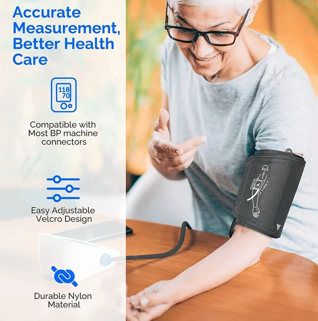 Alt view image 6 of 7 - Large Blood Pressure Cuff, Replacement Large Cuff Compatible with Omron BP for 9"-19" Inches(22-48cm) Big Arm