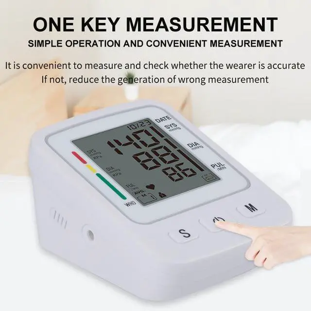 Alt view image 3 of 7 - STMITE Portable Upper Arm Blood Pressure Monitor - Automatic Inflation, Intelligent Pressurization, Accurate Measurement for Home/Travel Use