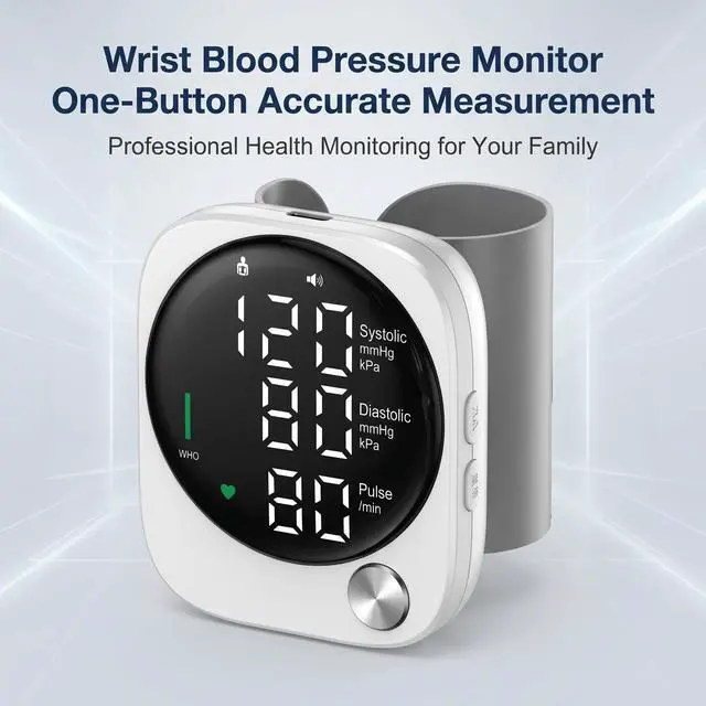 Main image of STMITE HealthSmart Digital Premium Wrist Blood Pressure Monitor with Cuff That Measures Pulse Heartbeat