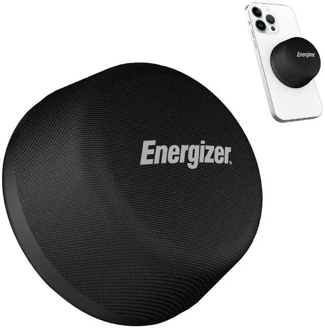 Main image of Energizer Magnetic Mini Bluetooth Speaker with Bypass Wireless Charger, 5W Powerful Sound, IPX6 Waterproof, TWS Stereo Pairing, Built-in Microphone, Compact Design for Outdoor and Indoor Use_BTS055