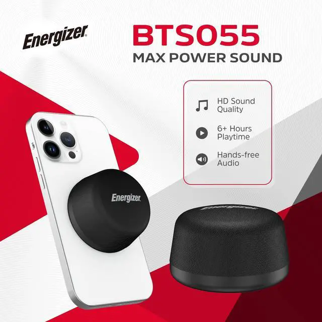 Alt view image 2 of 7 - Energizer Magnetic Mini Bluetooth Speaker with Bypass Wireless Charger, 5W Powerful Sound, IPX6 Waterproof, TWS Stereo Pairing, Built-in Microphone, Compact Design for Outdoor and Indoor Use_BTS055
