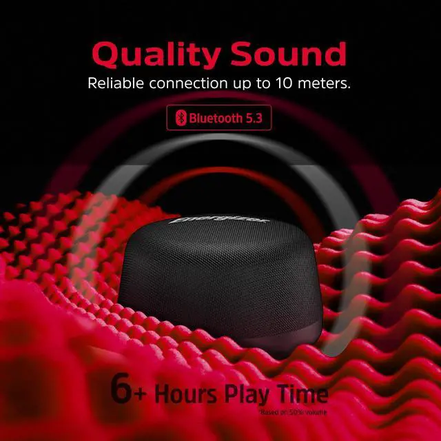 Alt view image 5 of 7 - Energizer Magnetic Mini Bluetooth Speaker with Bypass Wireless Charger, 5W Powerful Sound, IPX6 Waterproof, TWS Stereo Pairing, Built-in Microphone, Compact Design for Outdoor and Indoor Use_BTS055