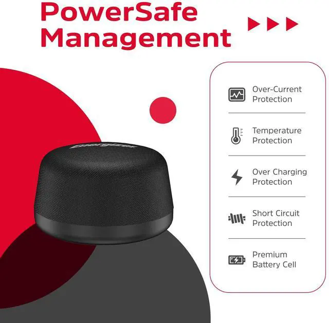Alt view image 7 of 7 - Energizer Magnetic Mini Bluetooth Speaker with Bypass Wireless Charger, 5W Powerful Sound, IPX6 Waterproof, TWS Stereo Pairing, Built-in Microphone, Compact Design for Outdoor and Indoor Use_BTS055