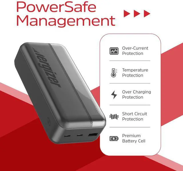 Alt view image 6 of 6 - Energizer Portable Charger 30000mAh Power Bank with USB C In and Out Compact External Battery Pack for iPhone 16/15/14/13, Samsung Galaxy S24/S23, Pixel, iPad, cell phone and tablets_UE30050C