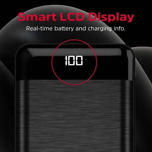 Alt view image 4 of 6 - Energizer Power Bank 30000mAh Portable Charger USB-C Output Back up Battery Pack with LCD Display for iPhone, Samsung Series, Android device, cell phone and tablets_UE30058