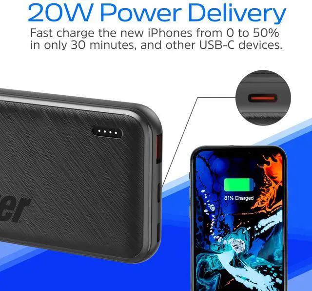 Alt view image 4 of 7 - Energizer 10000mAh Poratable Charger Fast Charging 22.5W Power Bank with 3 Outputs Battery Pack Charger for iPhone 16 15 14 13 12, Samsung, Google, iPad, Tablet and more_UE10055PQ