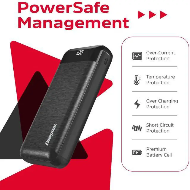 Alt view image 6 of 6 - Energizer Power Bank 20000mAh Portable Battery Pack, Backup Phone Charger with LCD Display Compatible with iPhone16 15 14 13 12 Plus/Pro/Pro Max, iPhone All Series, Samsung, Android devices_UE20058