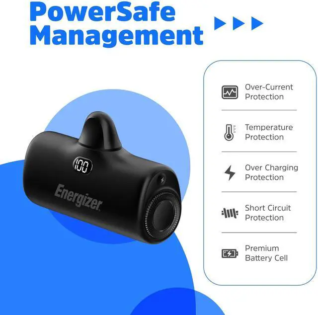 Alt view image 7 of 7 - Energizer Portable Charger 4600mAh Power Bank 22.5W USB-C Output Charging Compatible with the iPhone Android devices, tablet_UE4600PQ