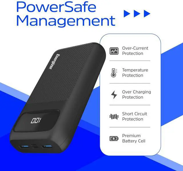 Alt view image 7 of 7 - Energizer Power Bank 20000mAh - USB-C 20W Outputs Fast Charging Battery Pack, USB-A 18W with 4 Outputs & LCD Screen for Android/iPhone 15 16 Plus Pro Max/iPad Tablet and etc_UE20063PQ