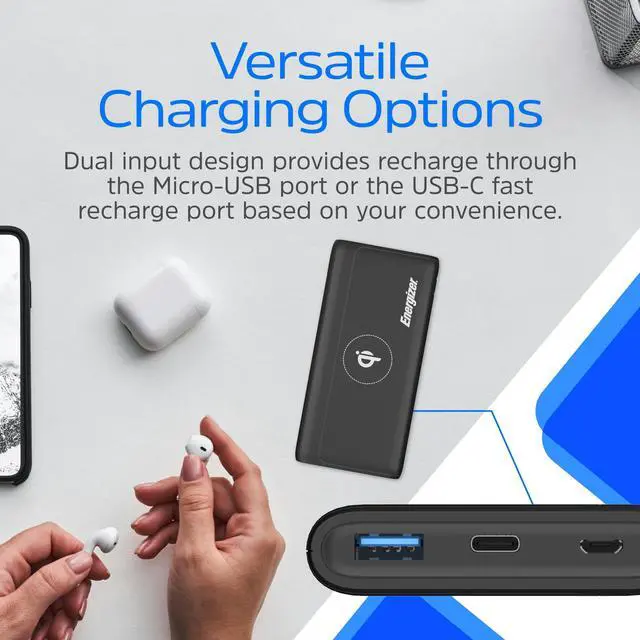 Alt view image 13 of 13 - Energizer QE10011PQ Wireless 10,000mAh Power Bank