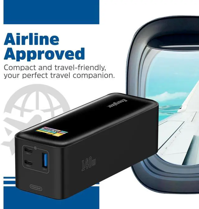 Alt view image 7 of 7 - Energizer Power Bank 27000mAh with PD 140W USB-C Outputs Fast Charging Battery Pack USB-A 30W with Intelligent Digital LCD Display for Laptop, Tablet, Smartphone and etc_XP27000PD