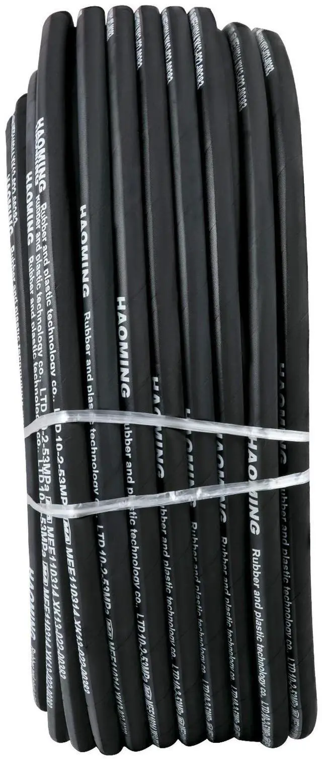 Alt view image 2 of 8 - VEVOR Hydraulic Hose 328 Feet Rubber Hydraulic Hoses with 2 High-Tensile Steel Wire Braid, Inner Diameter 3/8 Inch, 5000 PSI Max, Bulk Hydraulic Hose -40 °F to 250 °F, Hydraulic Oil Flexible Hose