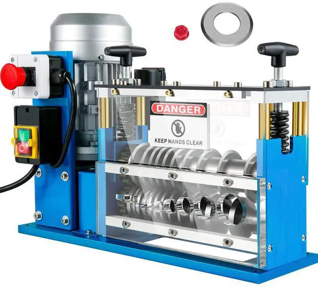 Main image of Electric Wire Stripping Machine, 370W 0.06 inch -1.5 inch Automatic Motorized Cable Stripper with 75 ft/min Speed, 11 Channels 10 Blades Strip Machinery, Scrap Handling Tool for Recycling Copper