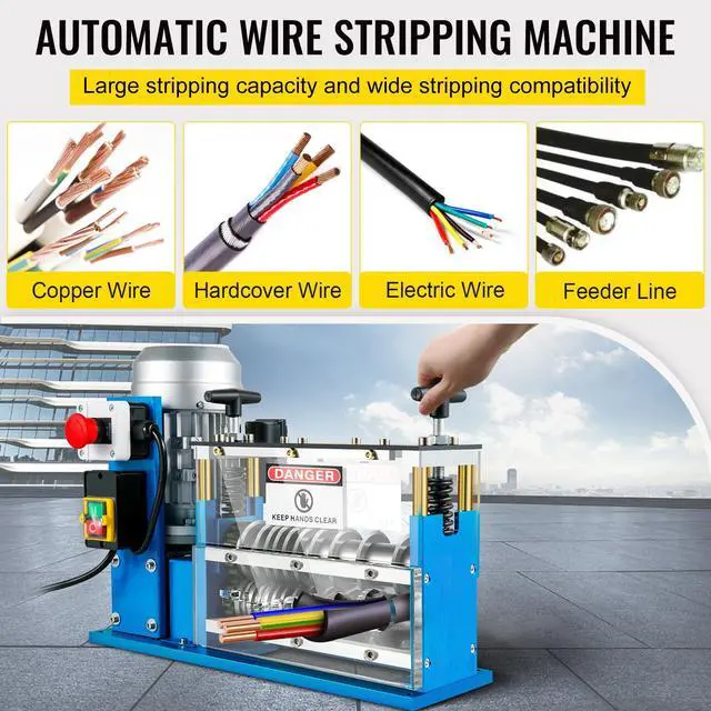 Alt view image 2 of 7 - Electric Wire Stripping Machine, 370W 0.06 inch -1.5 inch Automatic Motorized Cable Stripper with 75 ft/min Speed, 11 Channels 10 Blades Strip Machinery, Scrap Handling Tool for Recycling Copper