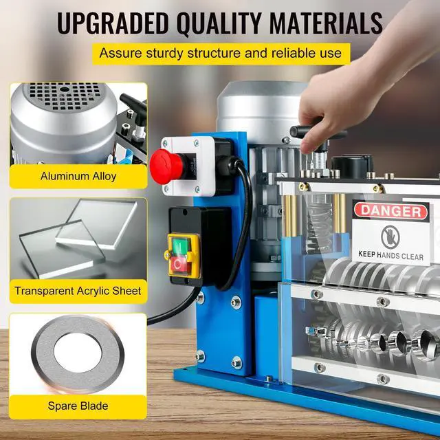 Alt view image 4 of 7 - Electric Wire Stripping Machine, 370W 0.06 inch -1.5 inch Automatic Motorized Cable Stripper with 75 ft/min Speed, 11 Channels 10 Blades Strip Machinery, Scrap Handling Tool for Recycling Copper