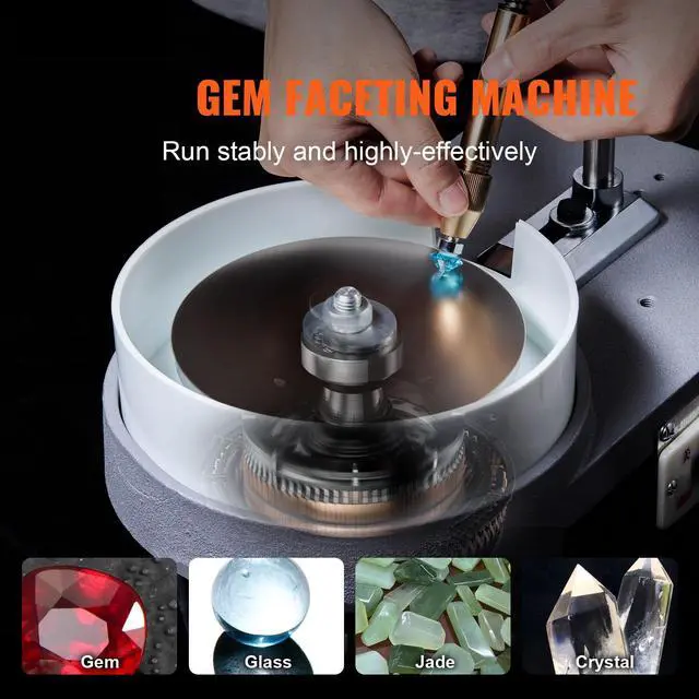 Alt view image 9 of 14 - VEVOR  Gem Faceting Machine, 2800RPM Jade Grinding Polishing Machine, 180W 110V Rock Polisher Jewel Angle Polisher, with Faceted Manipulator and 1 Bag of Triangle Abrasive for Jewelry Polisher