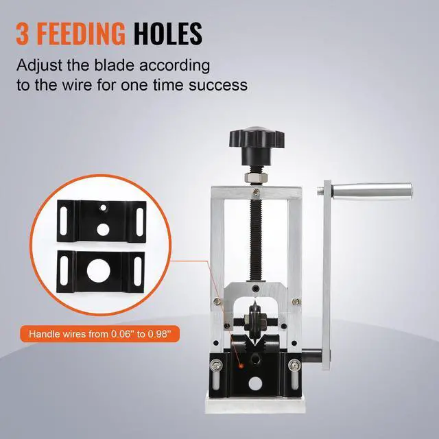 Alt view image 11 of 15 - VEVOR Manual Wire Stripping Machine, 0.06''-0.98'' Copper Stripper with Hand Crank or Drill Powered, Visible Stripping Depth Reference, Portable Aluminum Frame Wire Peeler for Scrap Copper Recycling