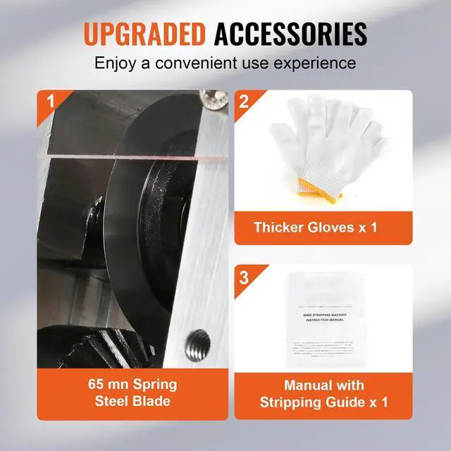 Alt view image 13 of 15 - VEVOR Manual Wire Stripping Machine, 0.06''-1.5'' Copper Stripper with Hand Crank or Drill Powered, Visible Stripping Depth Reference, Portable Aluminum Frame Wire Peeler for Scrap Copper Recycling