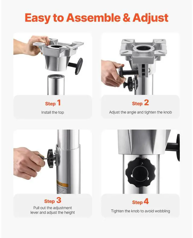 Alt view image 3 of 7 - Boat Seat Pedestal, Adjustable Height from 12.76 to 18.7 Inches, Aluminum Alloy Boat Chair Base with Locking Design, Waterproof & Rust-resistant, Ideal for Fishing and Boating Enthusiasts