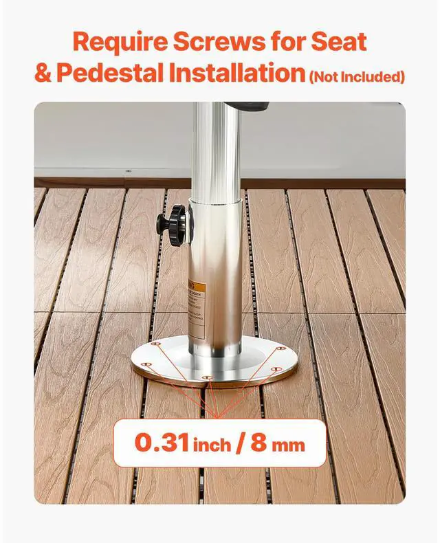 Alt view image 5 of 7 - Boat Seat Pedestal, Adjustable Height from 12.76 to 18.7 Inches, Aluminum Alloy Boat Chair Base with Locking Design, Waterproof & Rust-resistant, Ideal for Fishing and Boating Enthusiasts