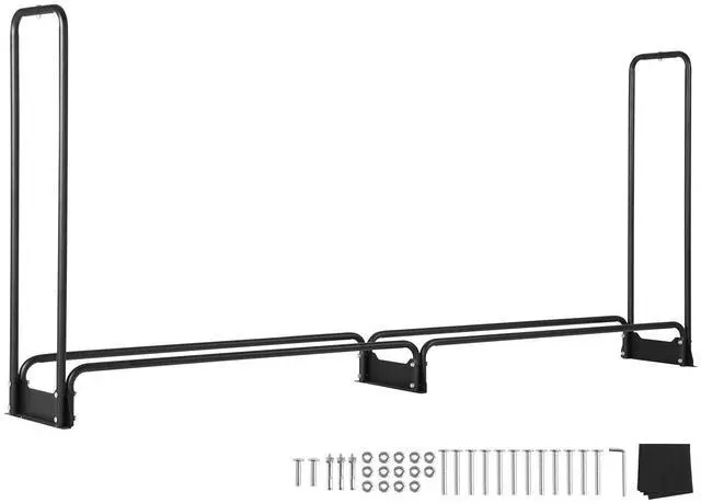Alt view image 9 of 15 - VEVOR 8.5FT Outdoor Firewood Rack with Cover, 102x14.2x46.1 in, Heavy Duty Firewood Holder & 600D Oxford Waterproof Cover for Fireplace, Patio, Indoor/Outdoor Log Storage Rack for 1/2 Cord of Firewood