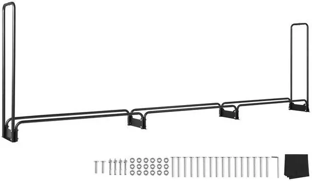 Alt view image 9 of 15 - VEVOR 12.7FT Outdoor Firewood Rack with Cover, 152x14.2x46.1in,Heavy Duty Firewood Holder & 600D Oxford Waterproof Cover for Fireplace, Patio, Indoor/Outdoor Log Storage Rack for 3/4 Cord of Firewood